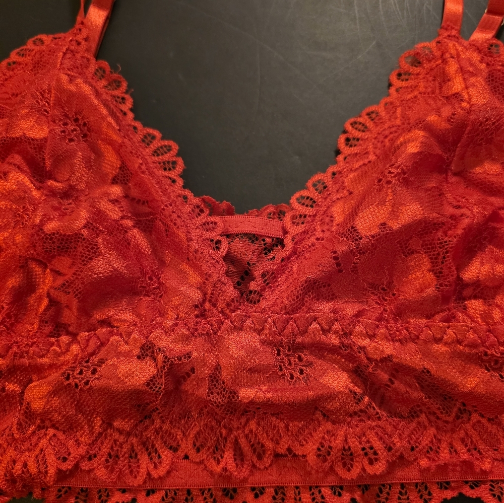 Red Lace Bralette Size 1X - Picture 3 of 7